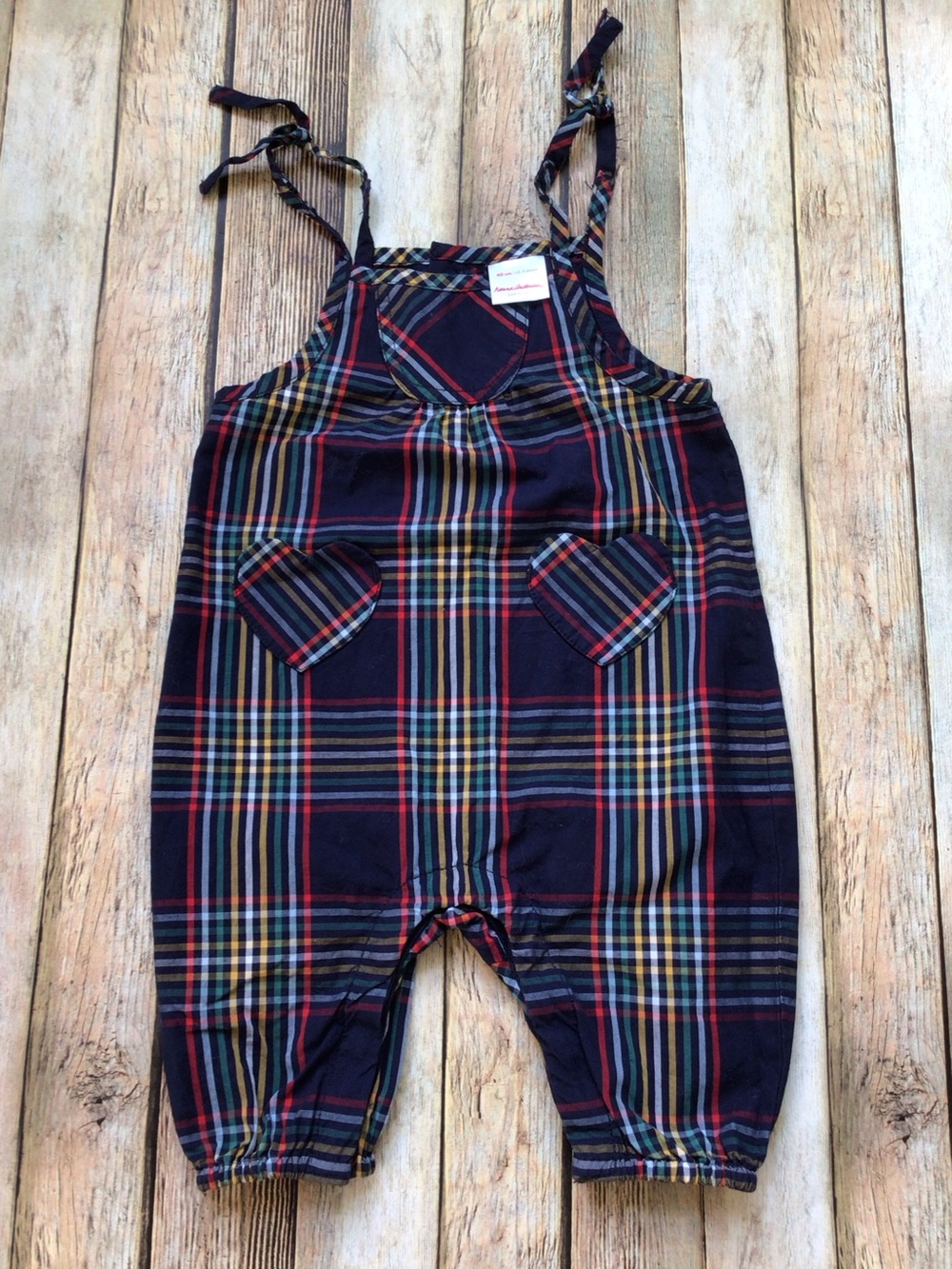 Hanna Andersson Heart Pocket Checkered Plaid Romper